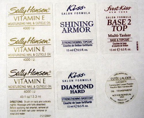 Hot Stamped Labels on Clear Stock